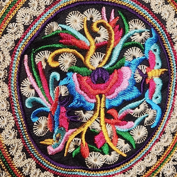 DENIM CO EMBROIDERY BOHO FESTIVAL OVERSIZE STATEMENT JEAN JACKET SIZE SMALL 4/6 - Picture 9 of 15